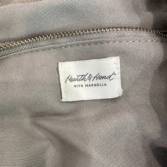 Hearth & Hand Magnolia Canvas Leather Two Tone Tote Bag MCB5252P - Picture 3 of 4